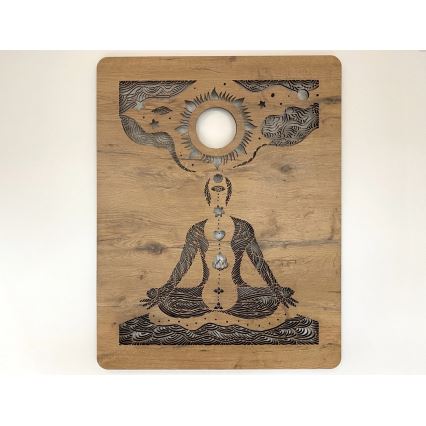 Li-Go 4421/A/4 - LED ściemnialna dekoracja ścienna LED/10W/5V 30000 mAh 70x90 cm dąb/czakry