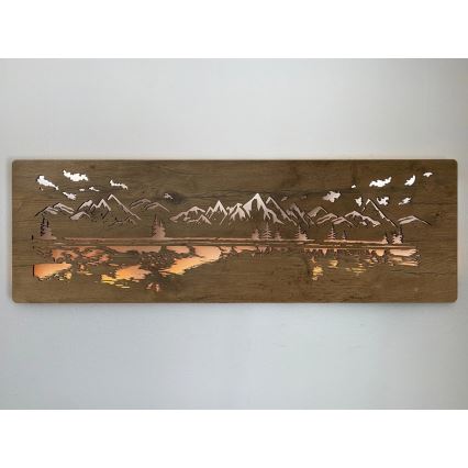 Li-Go 4778/A/4 - Ściemnialna dekoracja ścienna LED LED/10W/5V 30000 mAh 120x40 cm dąb/Jezioro