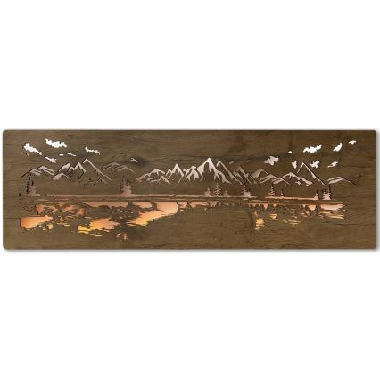 Li-Go 4778/A/4 - Ściemnialna dekoracja ścienna LED LED/10W/5V 30000 mAh 120x40 cm dąb/Jezioro