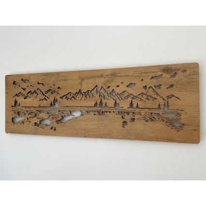 Li-Go 4778/A/4 - Ściemnialna dekoracja ścienna LED LED/10W/5V 30000 mAh 120x40 cm dąb/Jezioro