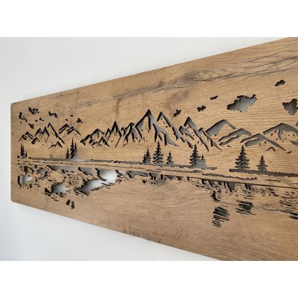 Li-Go 4778/A/4 - Ściemnialna dekoracja ścienna LED LED/10W/5V 30000 mAh 120x40 cm dąb/Jezioro