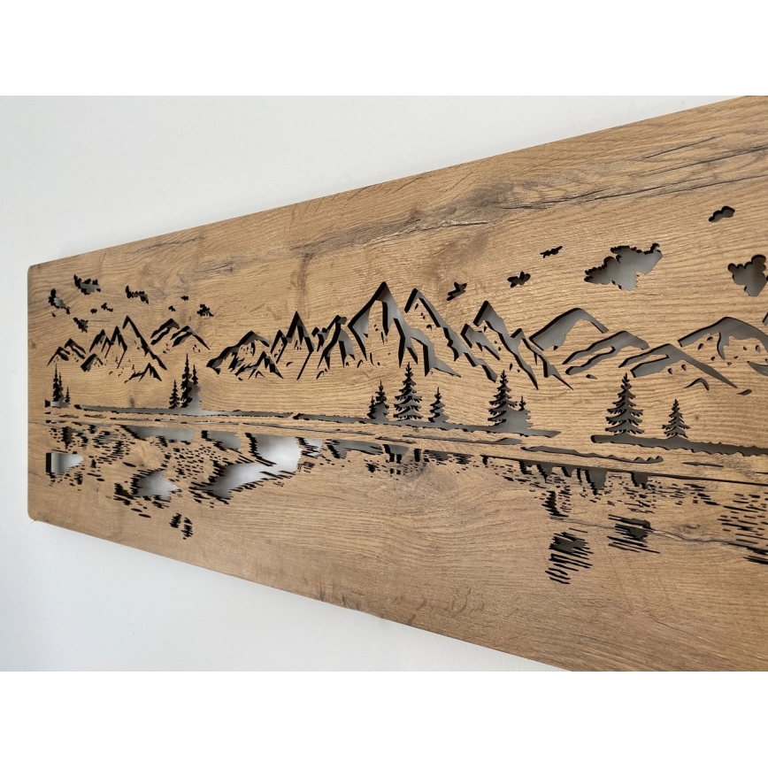 Li-Go 4778/A/4 - Ściemnialna dekoracja ścienna LED LED/10W/5V 30000 mAh 120x40 cm dąb/Jezioro