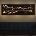 Li-Go 4778/A/4 - Ściemnialna dekoracja ścienna LED LED/10W/5V 30000 mAh 120x40 cm dąb/Jezioro