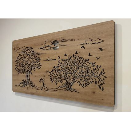 Li-Go 5307/DUB2 - LED ściemnialna dekoracja naścienna LED/24W/230V 120x60 cm dąb/Trzy dęby