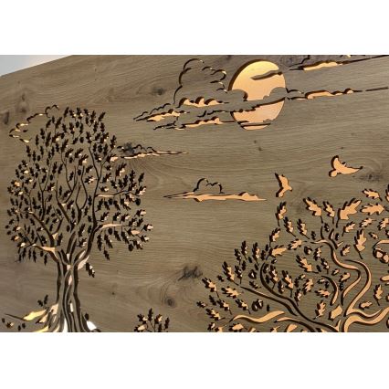 Li-Go 5307/DUB2 - LED ściemnialna dekoracja naścienna LED/24W/230V 120x60 cm dąb/Trzy dęby