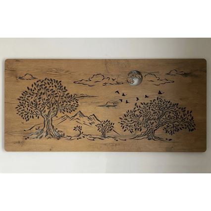 Li-Go 5478/DUB2 - LED ściemnialna dekoracja ścienna LED/24W/230V 130x60 cm dąb/Cztery dęby i księżyc