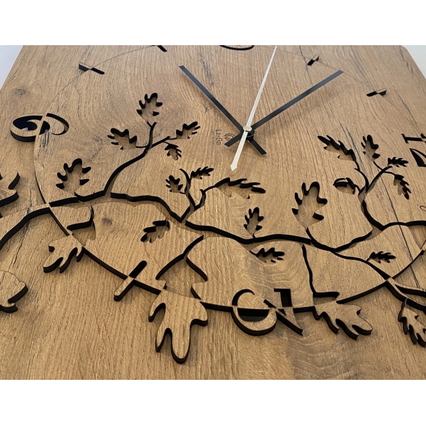 Li-Go 5499/DUB2 - Zegar ścienny 1xAA 40x40 cm dąb