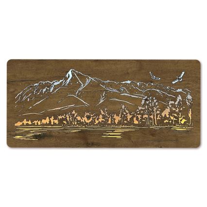 Li-Go 5589/A/DUB2 - LED ściemnialna dekoracja ścienna LED/10W/5V 30000 mAh 110x50 cm dąb/góry z ptakami