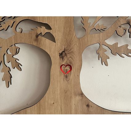 Li-Go 5729/DUB2 - LED dekoracja ścienna z czujnikiem ruchu LED/10W/5V 90x110 cm dąb