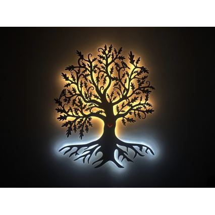 Li-Go 5732/DUB/S2 - LED ściemnialna dekoracja ścienna LED/10W/5V 20000 mAh 68x80 cm dąb