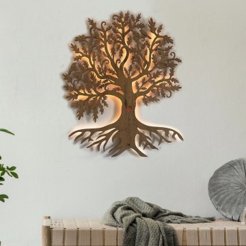 Li-Go 5739/DUB2 - Ściemnialna dekoracja ścienna LED/10W/230V 68x80 cm dąb