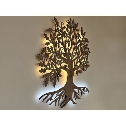 Li-Go 5739/DUB2 - Ściemnialna dekoracja ścienna LED/10W/230V 68x80 cm dąb