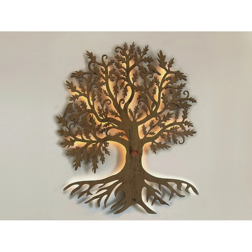 Li-Go 5742/DUB2 - LED ściemnialna dekoracja ścienna LED/10W/230V 90x110 cm dąb