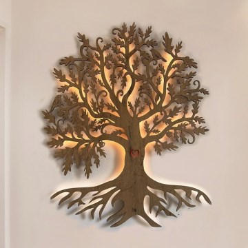 Li-Go 5742/DUB2 - LED ściemnialna dekoracja ścienna LED/10W/230V 90x110 cm dąb