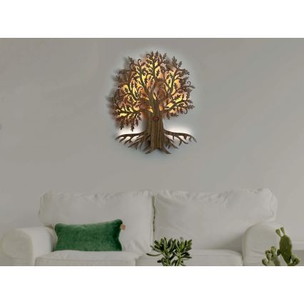 Li-Go 5747/DUB2 - ściemnialna dekoracja ścienna LED/10W/230V 45x55 cm dąb