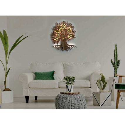 Li-Go 5747/DUB2 - ściemnialna dekoracja ścienna LED/10W/230V 45x55 cm dąb