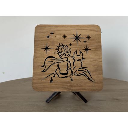 Li-Go 5788/DUB2 - Dekoracja stołowa LED 12W/230V 19x19 cm dąb/Mały Książę