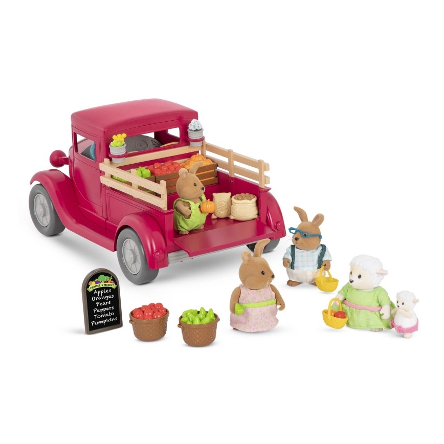 Li'l Woodzeez - Toy zestaw famer's ciężarówka z food stand 3xAAA