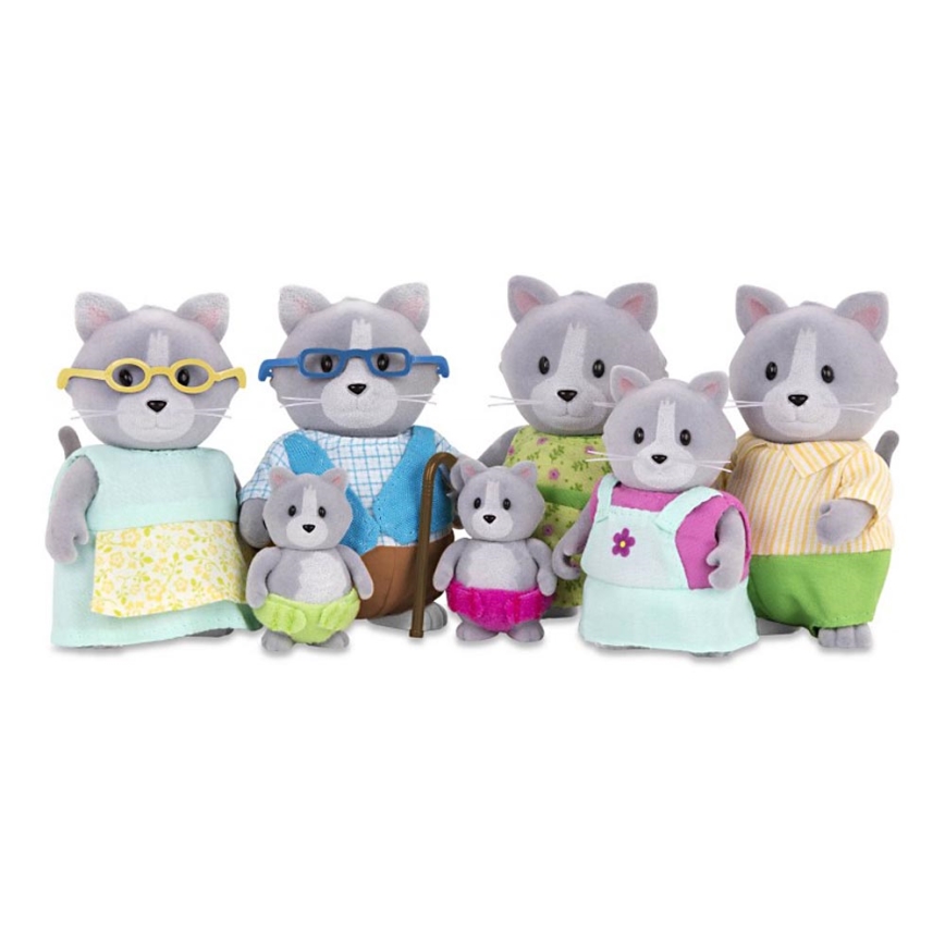 Li'l Woodzeez - Zestaw figurek DAINTYPAW kocia rodzina