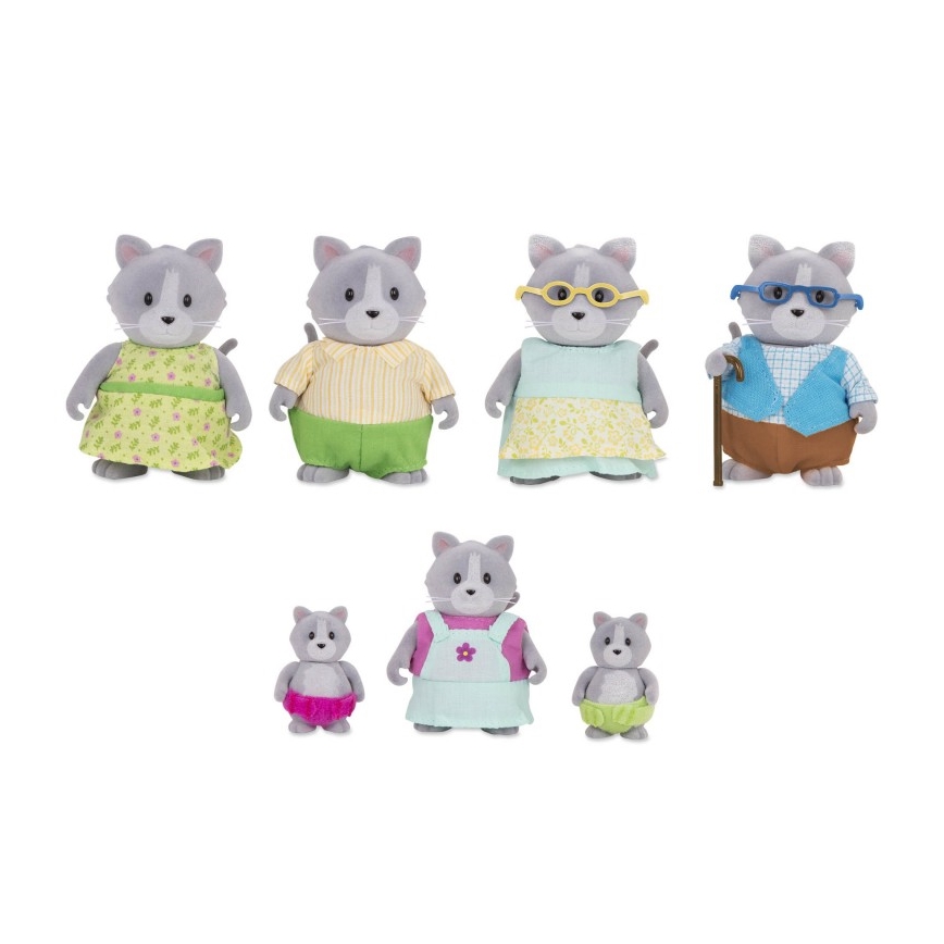 Li'l Woodzeez - Zestaw figurek DAINTYPAW kocia rodzina