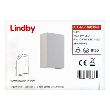 Lindby - Kinkiet COLJA 1xG9/5W/230V