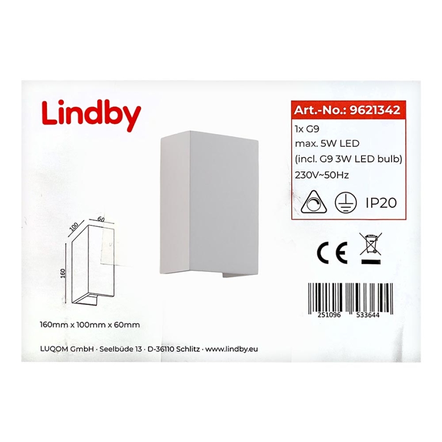 Lindby - Kinkiet COLJA 1xG9/5W/230V