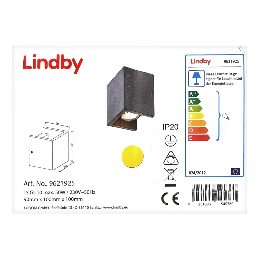 Lindby - Kinkiet GERDA 1xGU10/50W/230V