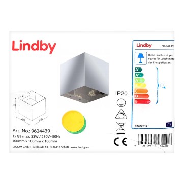 Lindby - Kinkiet NEHLE 1xG9/33W/230V