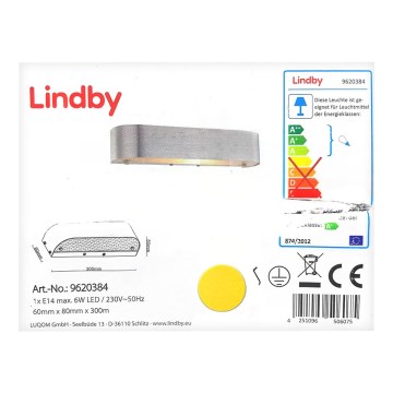Lindby - Kinkiet NIKA 1xE14/6W/230V