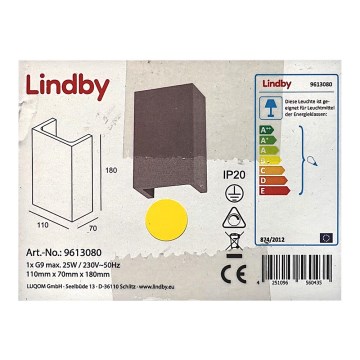 Lindby - Kinkiet SMIRA  1xG9/25W/230V