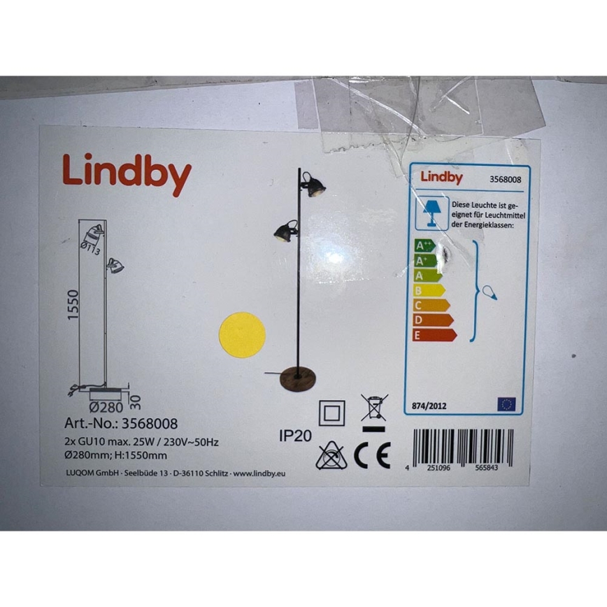 Lindby - Lampa podłogowa SHILA 2xGU10/25W/230V