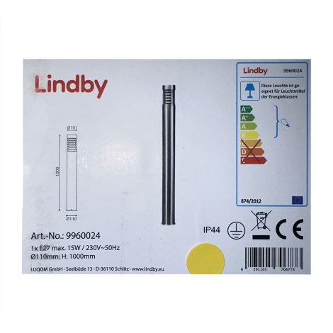 Lindby - Lampa zewnętrzna ENJA 1xE27/15W/230V IP44