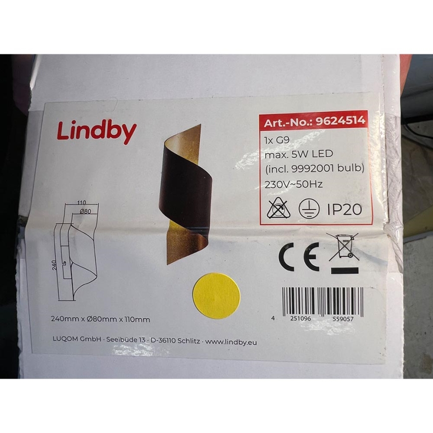 Lindby - LED Kinkiet DESIRIO 1xG9/3W/230V