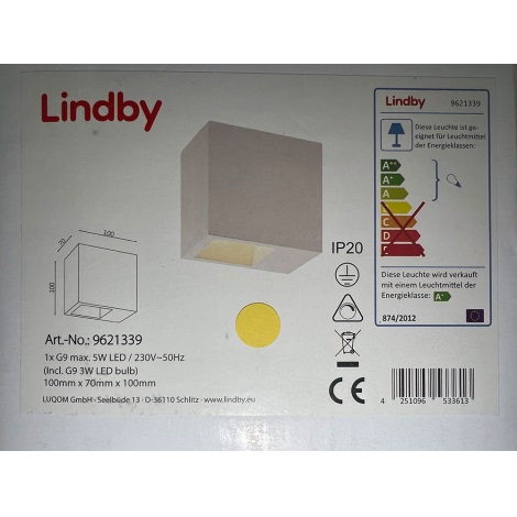 Lindby - LED Kinkiet JANNES 1xG9/5W/230V