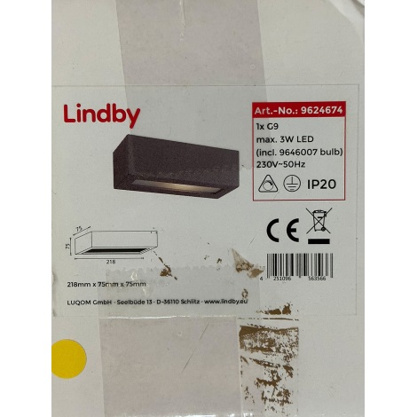 Lindby - LED Kinkiet NELLIE 1xG9/3W/230V