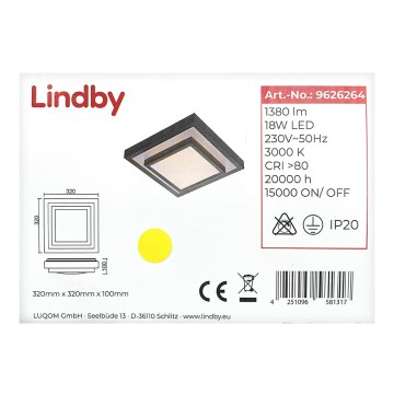 Lindby - LED Plafon MENDOSA LED/18W/230V