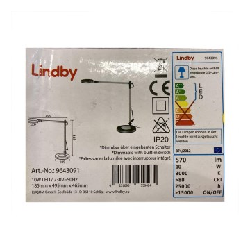 Lindby - LED Ściemnialan dotykowa lampka stołowa RILANA LED/10W/230V