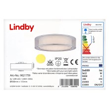 Lindby - LED Ściemnialny plafon AMON 3xLED/12W/230V