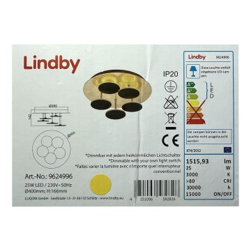 Lindby - LED Ściemnialny plafon CASNI 5xLED/5W/230V