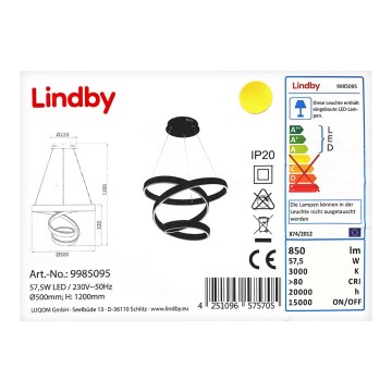 Lindby - LED Żyrandol na lince OLADA LED/57,5W/230V