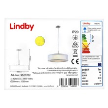 Lindby - LED Żyrandol ściemnialny na lince AMON 3xLED/12W/230V