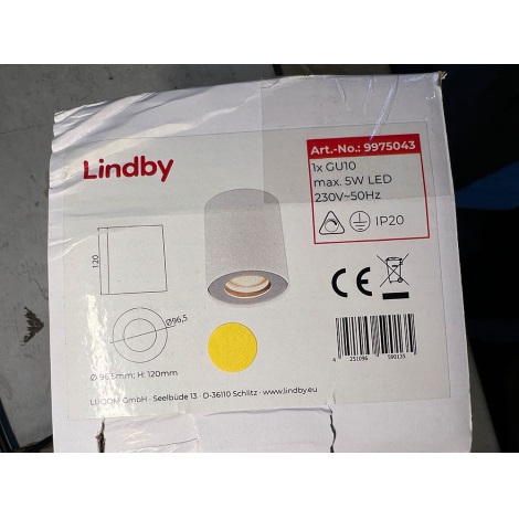 Lindby - Oswietlenie punktowe LARON 1xGU10/5W/230V