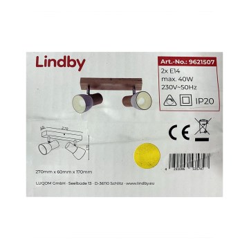 Lindby - Oświetlenie punktowe THORIN 2xE14/40W/230V