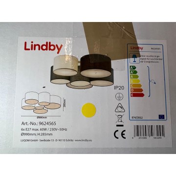 Lindby - Plafon LAURENZ 6xE27/60W/230V