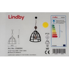 Lindby - Żyrandol na łańcuchu MAXIMILIA 1xE27/60W/230V