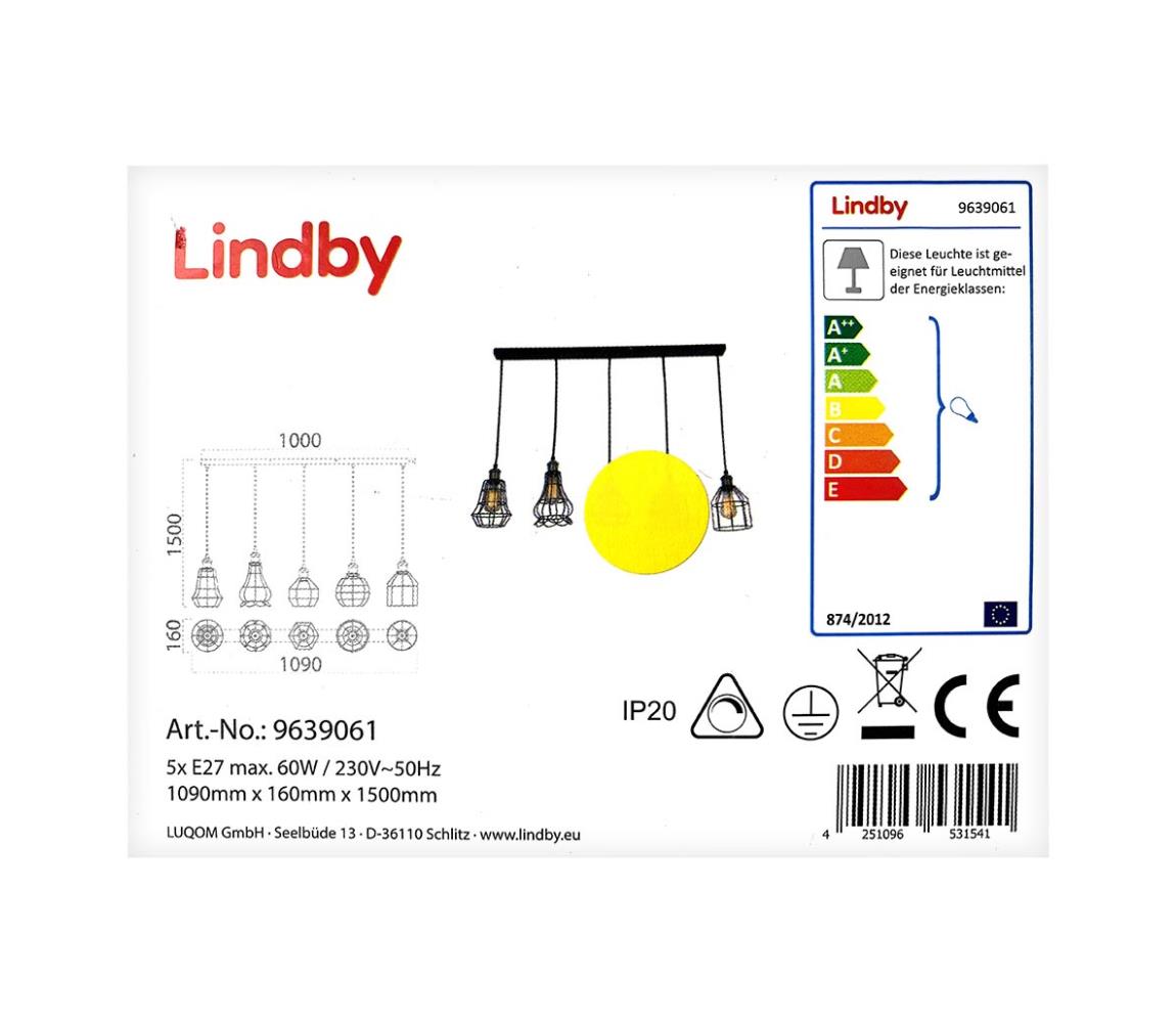 Lindby - Żyrandol na lince ALBERTA 5xE27/60W/230V