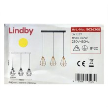 Lindby - Żyrandol na lince ELDA 3xE27/60W/230V
