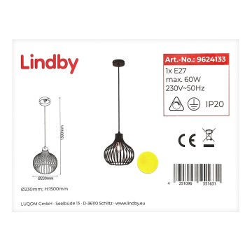 Lindby - Żyrandol na lince FRANCES 1xE27/60W/230V