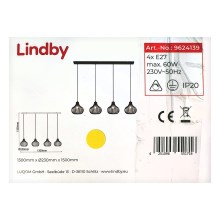 Lindby - Żyrandol na lince FRANCES 4xE27/60W/230V