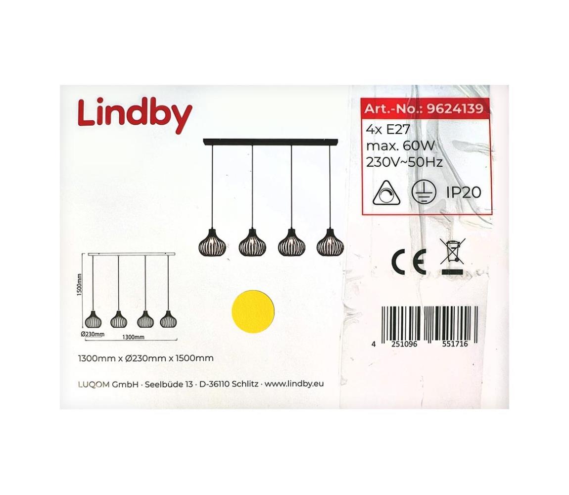 Lindby - Żyrandol na lince FRANCES 4xE27/60W/230V